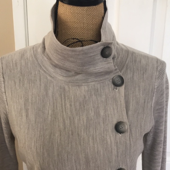 Theory Gray Kila Preen Moto Cardigan button up collar Jacket L - Picture 2 of 10